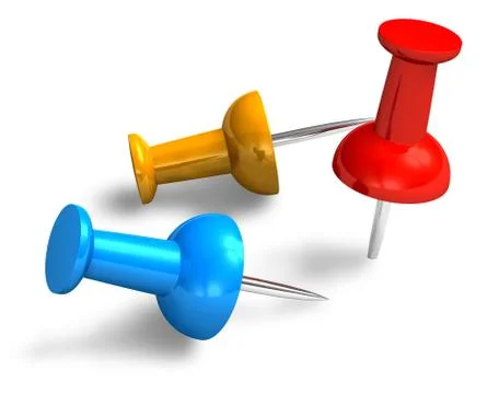 Color pushpins Stock Illustration