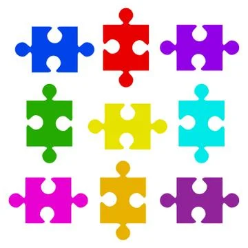 Color Puzzle Elements. Vector Illustration Stock Illustration