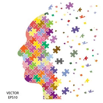 Color puzzle head Stock Illustration