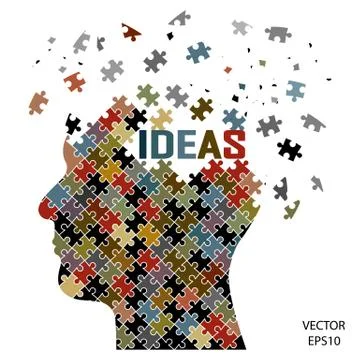 Color puzzle head Stock Illustration