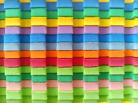 Color puzzle mat stack texture. Stock Photos