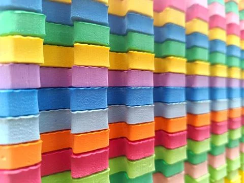 Color puzzle mat stack texture. Stock Photos