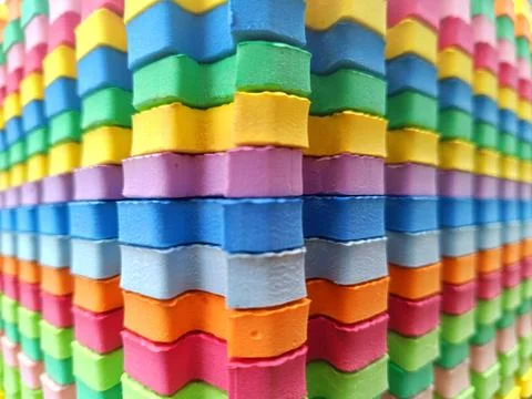Color puzzle mat stack texture. Stock Photos