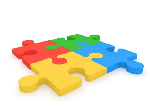 Color puzzles on a white background. Stock Illustration