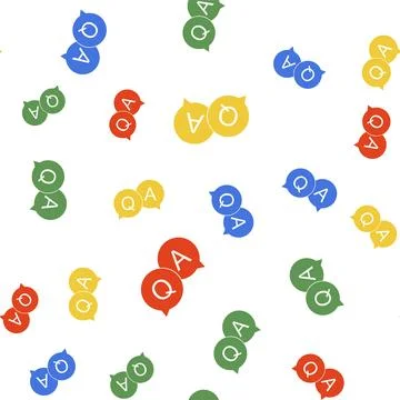 Color Question and Answer mark in speech bubble icon isolated seamless pattern Stock Illustration