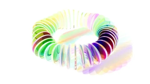 Color rainbow circle round on white bg able to loop Stock Footage 329244514