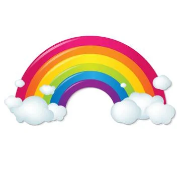 Color rainbow with clouds Stock Illustration
