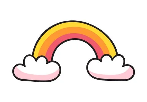 Color rainbow with clouds. Stock Illustration