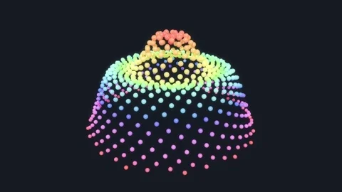 Color rainbow spheres wave able to loop endless Stock Footage 336052929