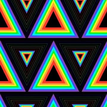 Color rainbow triangles seamless pattern. Stock Illustration