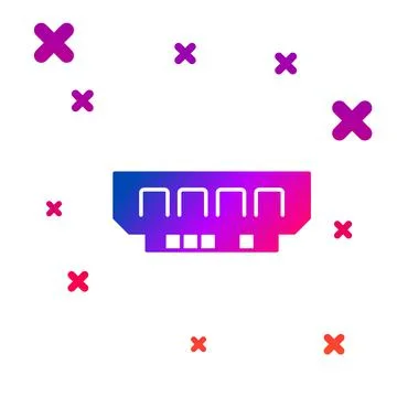 Color RAM, random access memory icon isolated on white background. Gradient イラスト素材