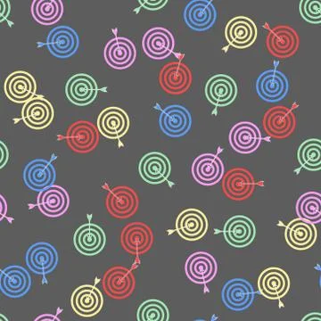 Color random seamless pattern Target aim icon, cross aim sign Stock Illustration