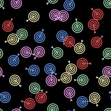 Color random seamless pattern Target aim icon, cross aim sign eps 10 Stockillustratie