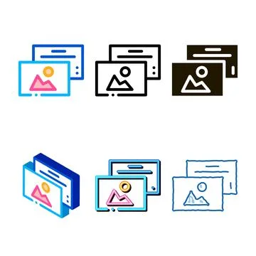 Color range pictures icon vector outline Illustrazione stock