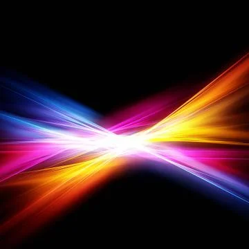 Color rays on black Stock Illustration