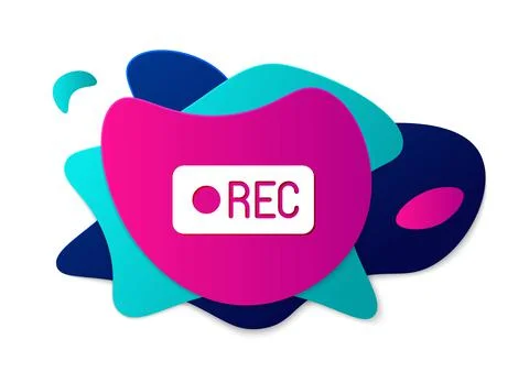 Color Record button icon isolated on white background. Rec button. Abstract Stock Illustration