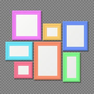 Color rectangle portrait wall frames vector set Stockillustratie