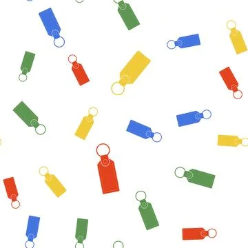 Color Rectangular key chain with ring for key icon isolated seamless pattern on Illustrazione stock