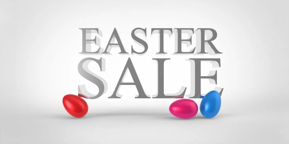 Color red blue easter eggs sale concept Stock Illustration