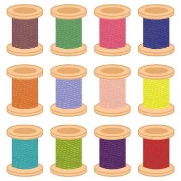 Color reels of thread Stock Illustration