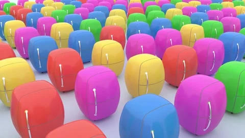 Color refrigerators on white bg array 動画素材 301507276
