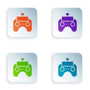 Color Remote control icon isolated on white background. Set colorful icons in Illustrazione stock