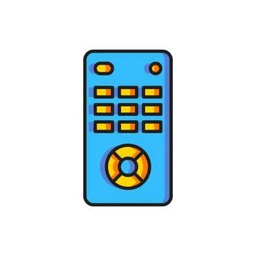 Color Remote control icon isolated on white background. Flat filled outline.. Stock Illustration