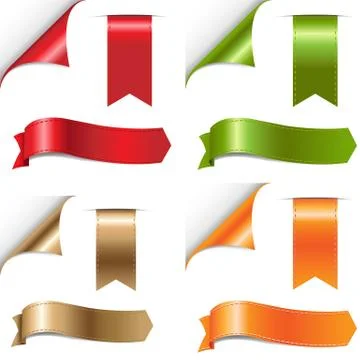 Color ribbons set Stock Illustration