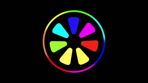 Color ring loading pixelated progress animation in black background. Stock Footage 141107258