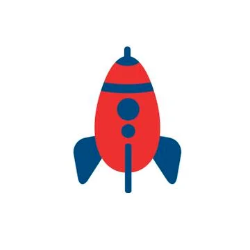 Color of rocket flat vector icon Stock Illustration