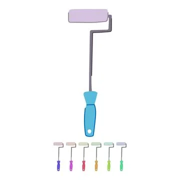 Color roller paint vector cartoon graphic Stock Illustration