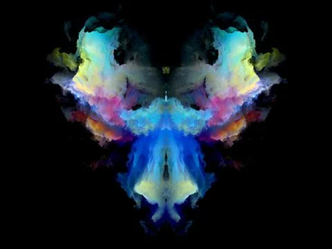 Color Rorschach Test Pattern Stock Illustration