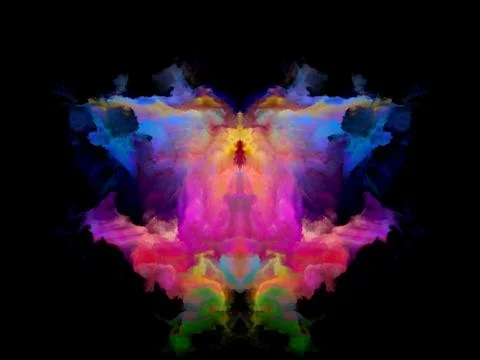 Color Rorschach Test Pattern Stock Illustration