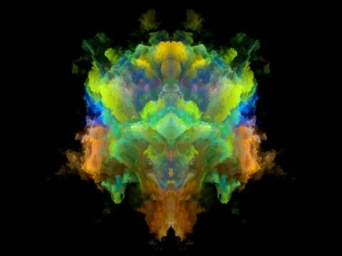 Color Rorschach Test Pattern Stock Illustration