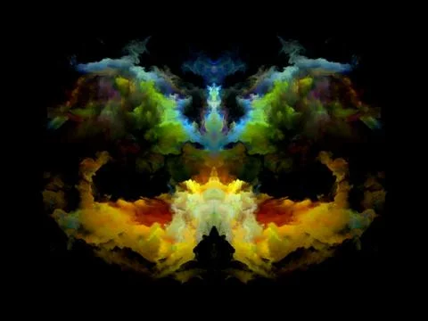 Color Rorschach Test Pattern Stock Illustration