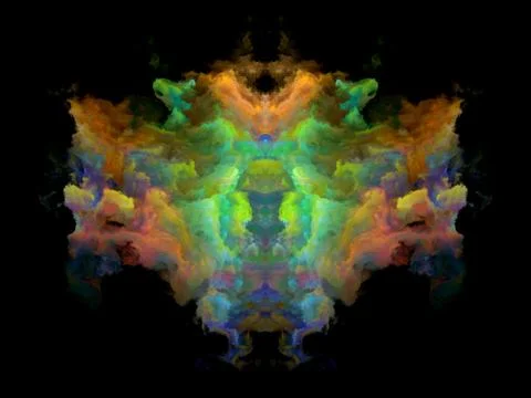 Color Rorschach Test Pattern Stock Illustration