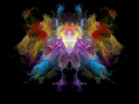 Color Rorschach Test Pattern Stock Illustration