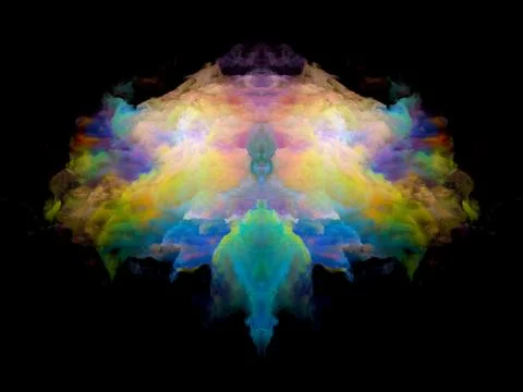 Color Rorschach Test Pattern Stock Illustration