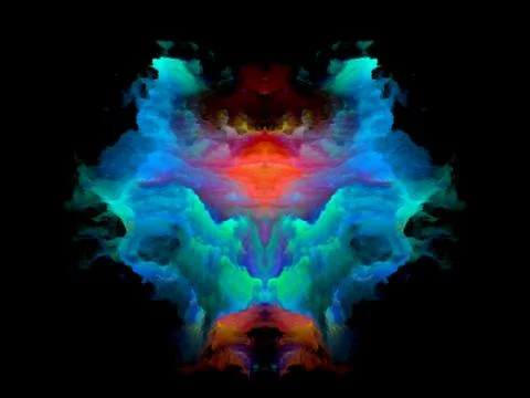 Color Rorschach Test Pattern Stock Illustration