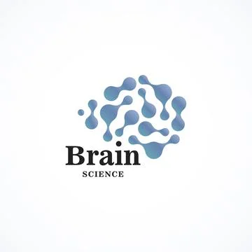 Color round shape vector icon. Creative brain logo template. Round science Stock Illustration