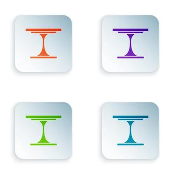 Color Round table icon isolated on white background. Set colorful icons in Illustrazione stock