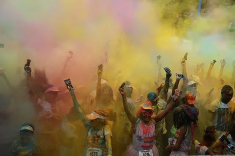 The color run Stock Photos