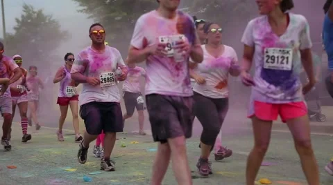 Color run purple cloud Stock Footage 44167585
