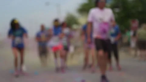 Color run soft focus Video stock 44168941