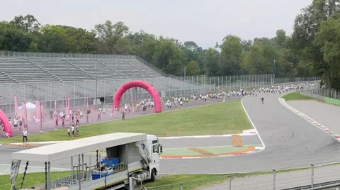 Color Run on a track car Stock Footage 54909897