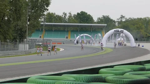 Color Run on the track at Monza Stock Footage 54915372