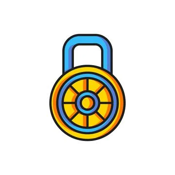 Color Safe combination lock icon isolated on white background. Combination .. イラスト素材