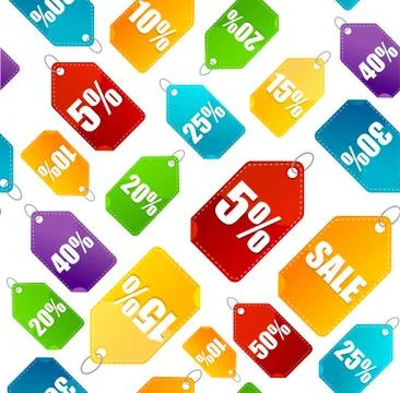 Color Sale Labels Background Pattern. Vector Illustrazione stock