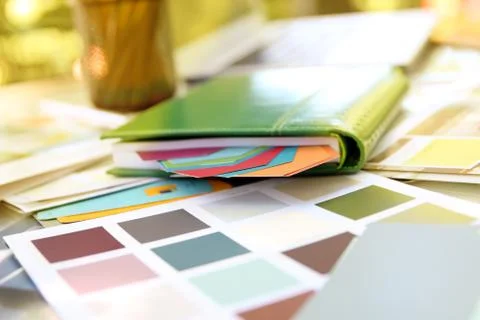 Color samples for design project Stock Photos