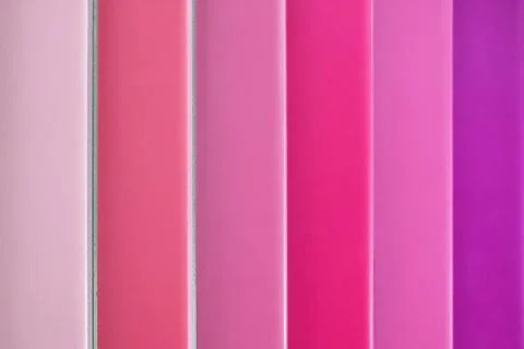 Color samples , different colored tiles , pink ,purple Stock Photos